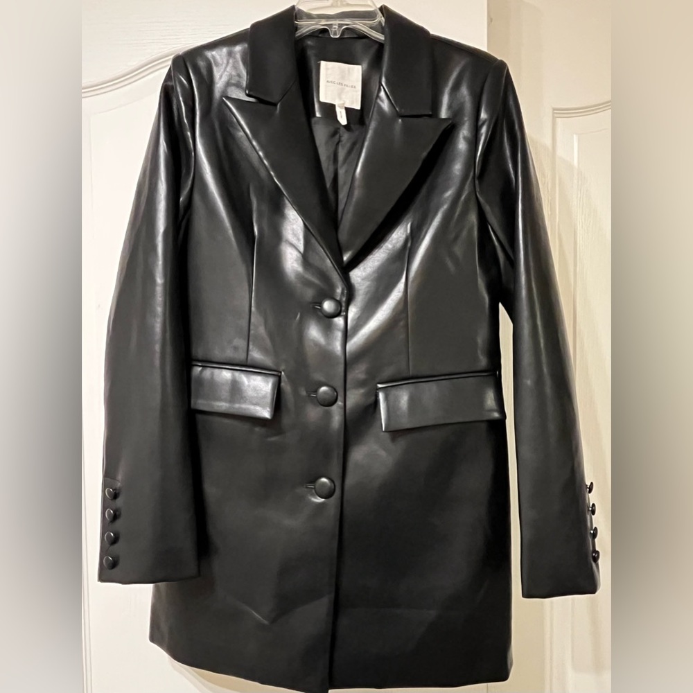 Avec Les Filles Black Faux Leather Jacket